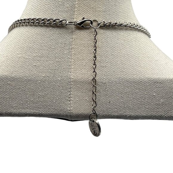 Lia Sophia Silver-Tone Multi-Strand Bib Necklace With Geometric Charms - Picture 5 of 7